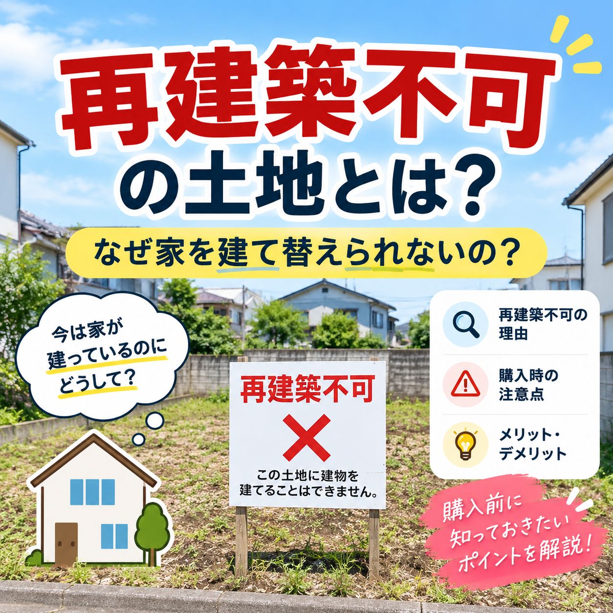 🚫 再建築不可の土地とは？なぜ家を建て替えられないの？